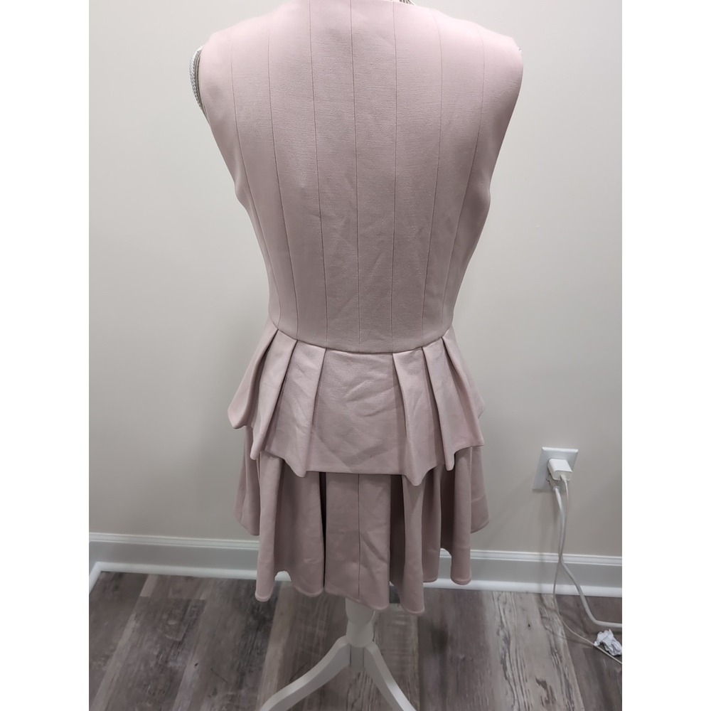 NEW BCBG Max Azria Audrey Dress Pale Pink Zipper Front Tiered $338 Size 8 - Picture 7 of 11